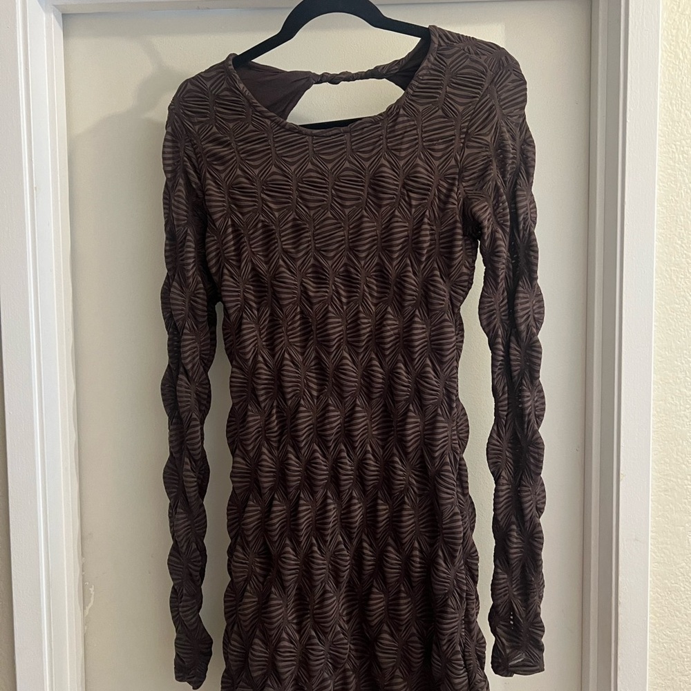 Free People Brown Textured Women's Dress
